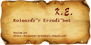 Koleszár Erzsébet névjegykártya