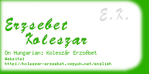 erzsebet koleszar business card