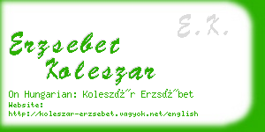 erzsebet koleszar business card